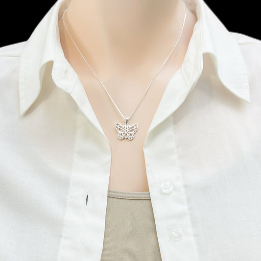 Butterfly Necklace for Women, Sterling Silver Butterfly Necklace, Gift for Moms, Daughters, Grandmothers, Graduation Gift Necklace