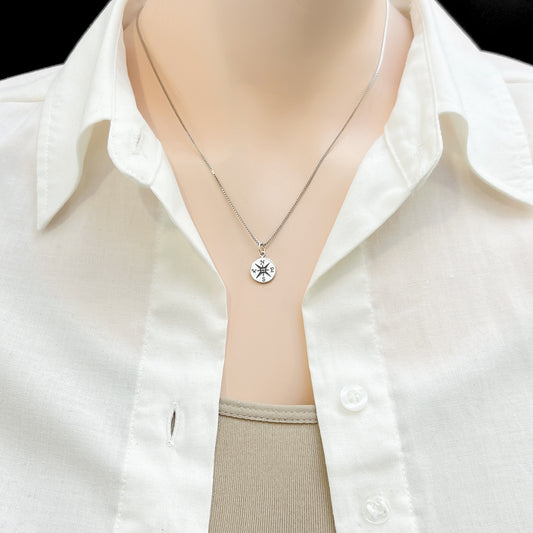 Compass Necklace for Women Sterling Silver, Daughter Graduation Gift, Motivational High School Graduate, College or University Graduation Present