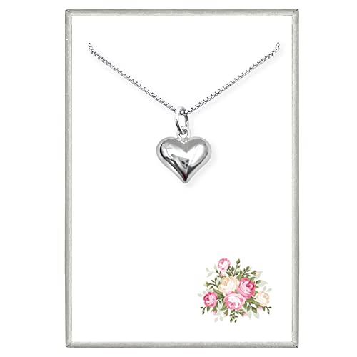 Small and Dainty Sterling Silver Heart Necklace for Women, Girlfriend Gift, Gift for Mom Necklace, Wife Gift Necklace, Daughter Gift Necklace
