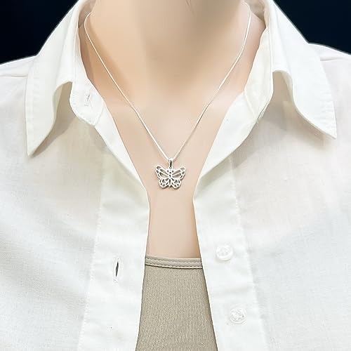 Sterling Silver Butterfly Motivational Inspirational Birthday or Graduation Gift Necklace for Women and Teen Girls
