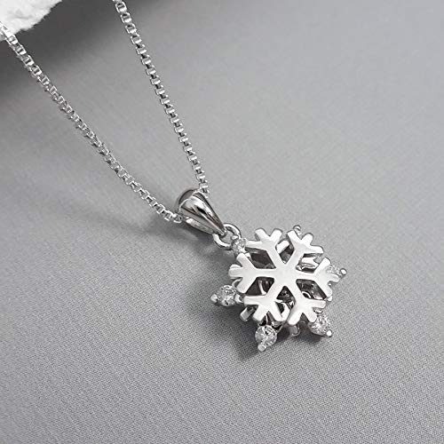 Tiny Delicate and Dainty Sterling Silver Snowflake Necklace, Snowflake Necklace for Teens, Gift for Teen Daughter
