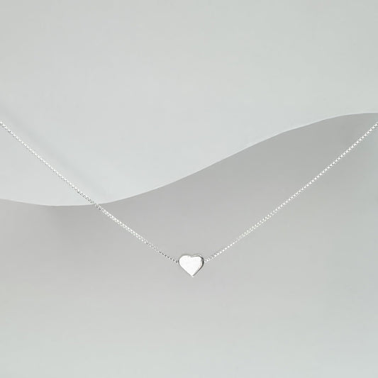 Very Tiny and Dainty Sterling Silver Heart Necklace for Women, Floating Heart Choker Necklace, Layering Necklace, Valentine's Day Gift for Girlfriend, Teen Girl Gift
