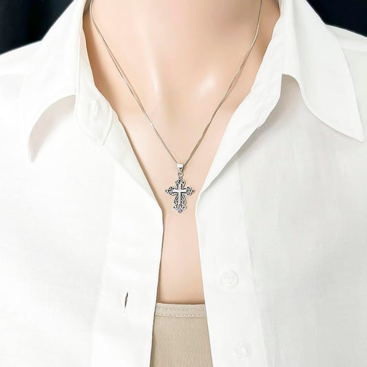 925 Sterling Silver Cross Necklace for Women, Goddaughter Gift, Daughter Granddaughter Baptism Gift with Bible Verse, Inspirational Gift Necklace