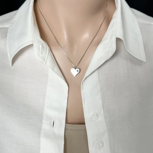 Sterling Silver Heart North Star Compass Necklace for Women, North Star Necklace, Heart Necklace