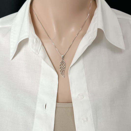 Sterling Silver Wing Necklace for Women, Eagle Wing Necklace, Inspirational Necklace