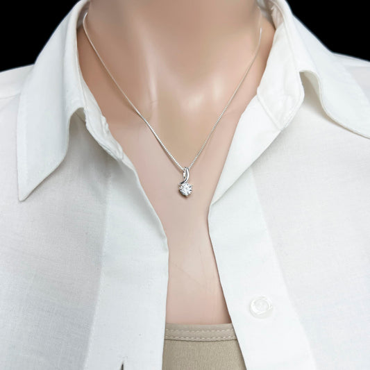 Sterling Silver Crystal Necklace, Bridesmaid Gift Necklace, Thank You for Being My Bridesmaid, Bridesmaid Proposal Gift Necklace, Bridal Party Necklace,