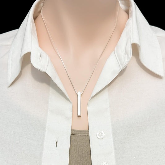 925 Sterling Silver Minimalist Bar Necklace Versatile Layering Necklace Casual Everyday Necklace Ideal Birthday Gift for Wife Girlfriend Best Friend
