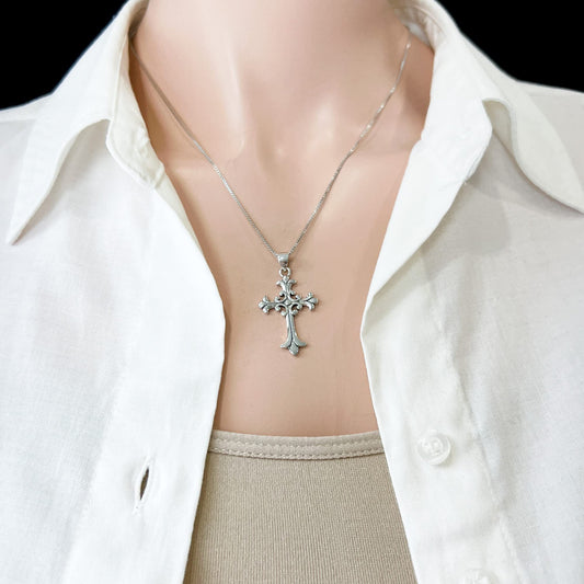 Sterling Silver Cross Necklace for Women, Daughter Gift Necklace, Goddaughter Gift, Confirmation Gift Necklace