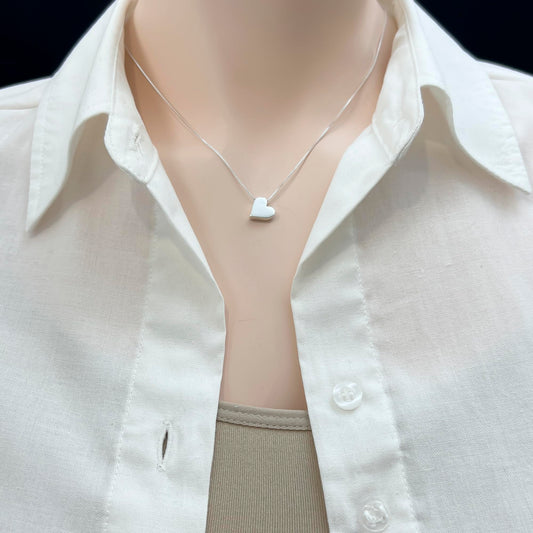 Sterling Silver Heart Necklace, Love You Most, Girlfriend Gift, Gift for Wife, Anniversary Gift, Gift for Daughter