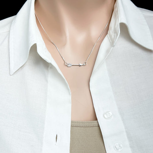 Dainty Sterling Silver Arrow Necklace for Women, Graduation Gift Necklace, Motivational Gift Necklace, Arrow Necklace Silver
