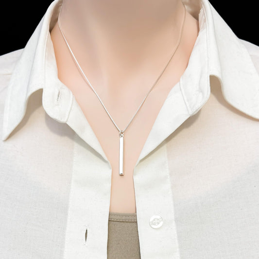 925 Sterling Silver Minimalist Bar Necklace Versatile Layering Necklace Casual Everyday Necklace Ideal Birthday Gift for Wife Girlfriend Best Friend