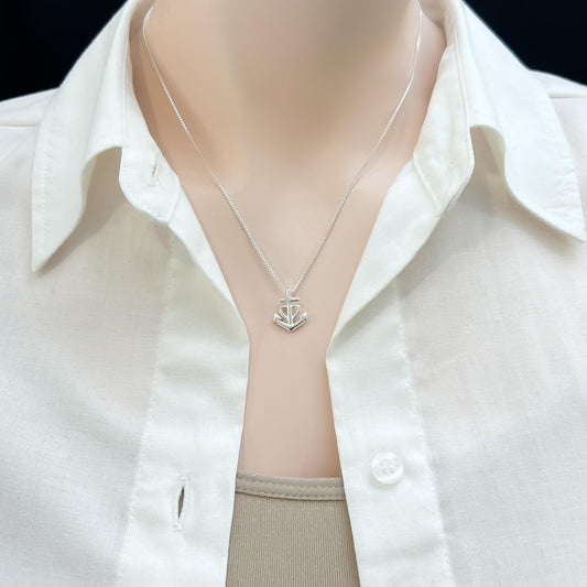Tiny and Dainty Sterling Silver Faith Hope and Charity Necklace for Women and Teen Girls, Camargue Cross Anchor Heart Necklace, Goddaughter Gift Necklace