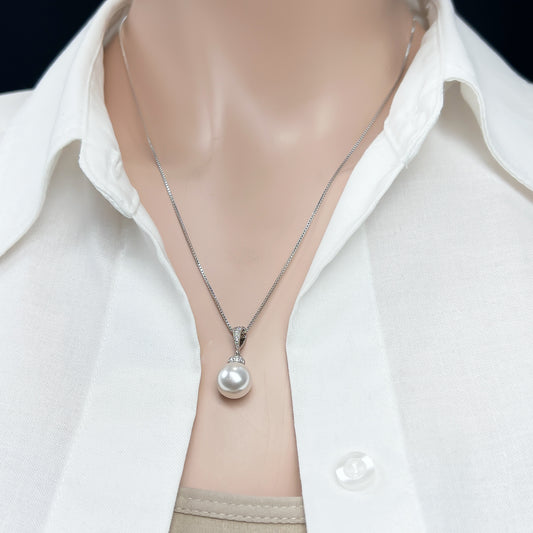 Bridesmaid Necklace, White Pearl Necklace, Bridesmaid Gift Necklace, I Can't Say I Do Without You, Single White Pearl Necklace