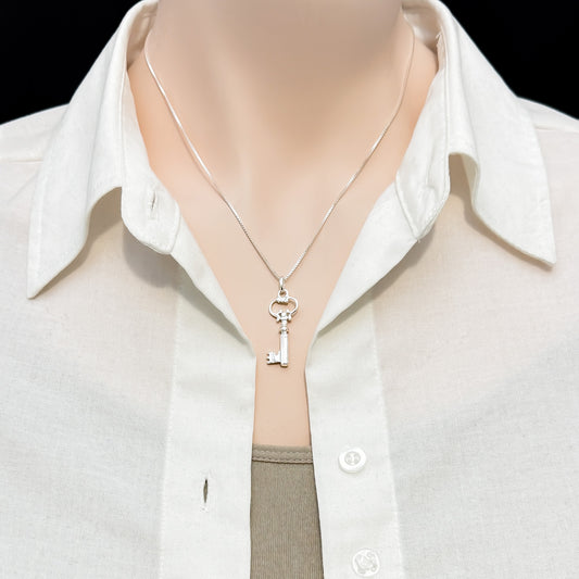 Sterling Silver Key Necklace