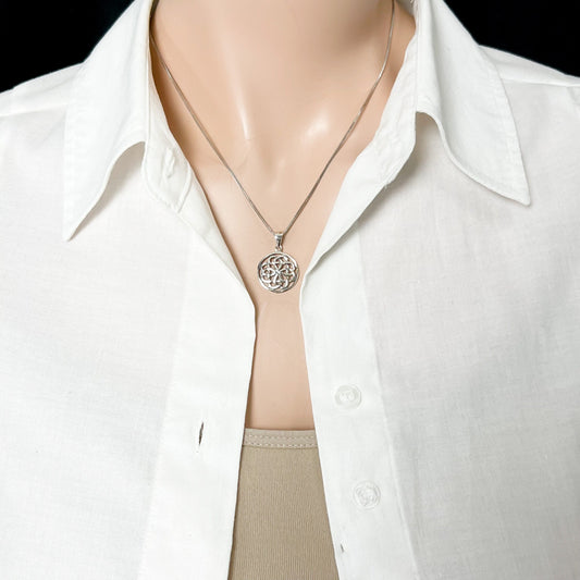 Sterling Silver Celtic Knot Pendant Necklace, Sterling Silver Celtic Necklace, Irish Necklace, Gift for Grandmother, Wife Birthday Necklace