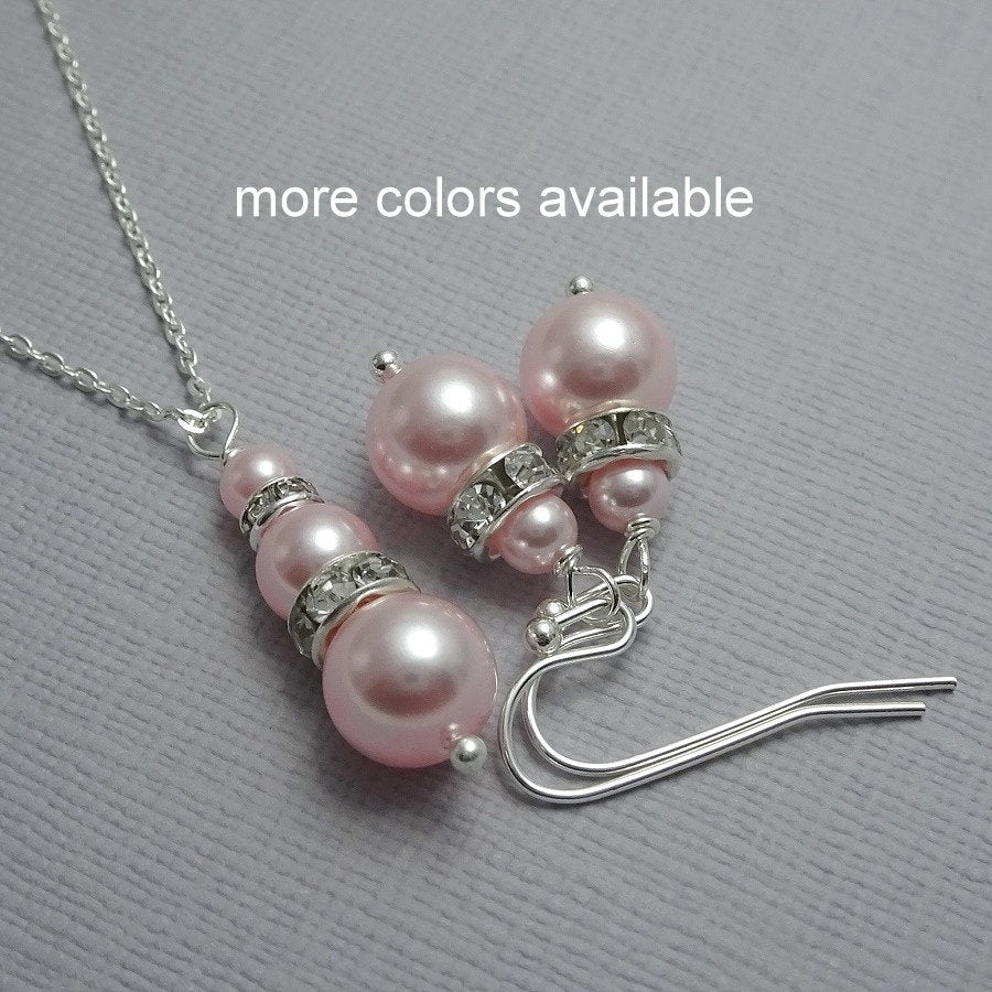 Mirror Swarovski Crystal and Pink orders Pearl Necklace