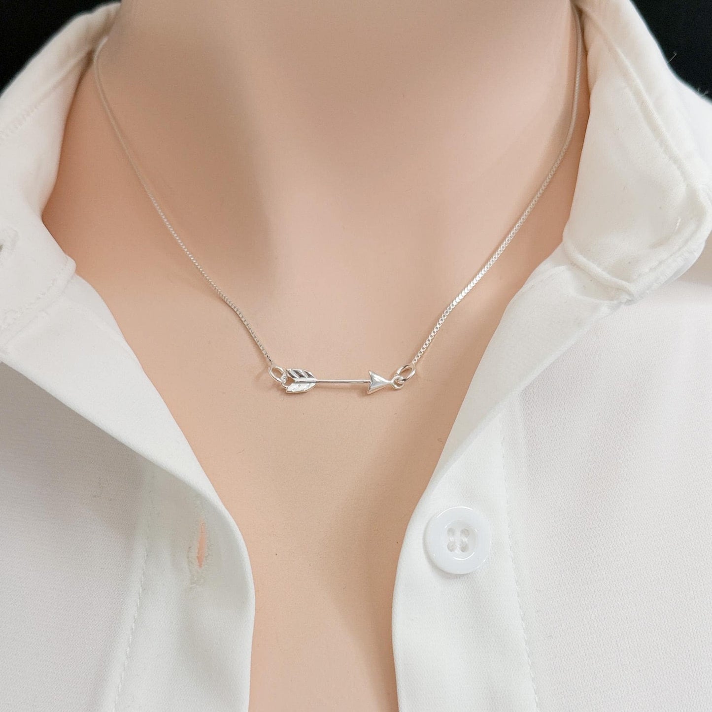 Arrow Necklace Graduation Gift Sterling Silver Bar Arrow Necklace Go Confidently Gift for Her