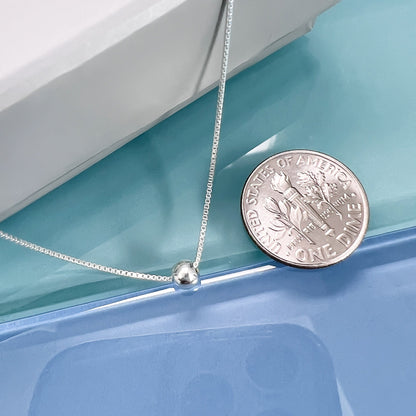 Silver Dot Necklace, Tiny and Dainty Floating Ball Bead Choker Layering Necklace, Minimalist Jewelry, Girlfriend Birthday Gift Necklace