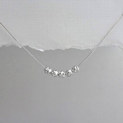 5 Silver Nuggets Necklace, 925 Sterling Silver Nuggets Necklace, 50th Birthday Present, 50th Anniversary Gift, 5 Friends Necklace
