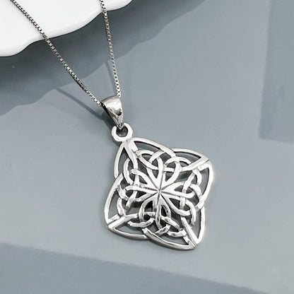 Sterling Silver Celtic Knot Pendant Necklace, 925 Sterling Silver Celtic Necklace Necklace, Irish Necklace, Wife Birthday Gift Necklace