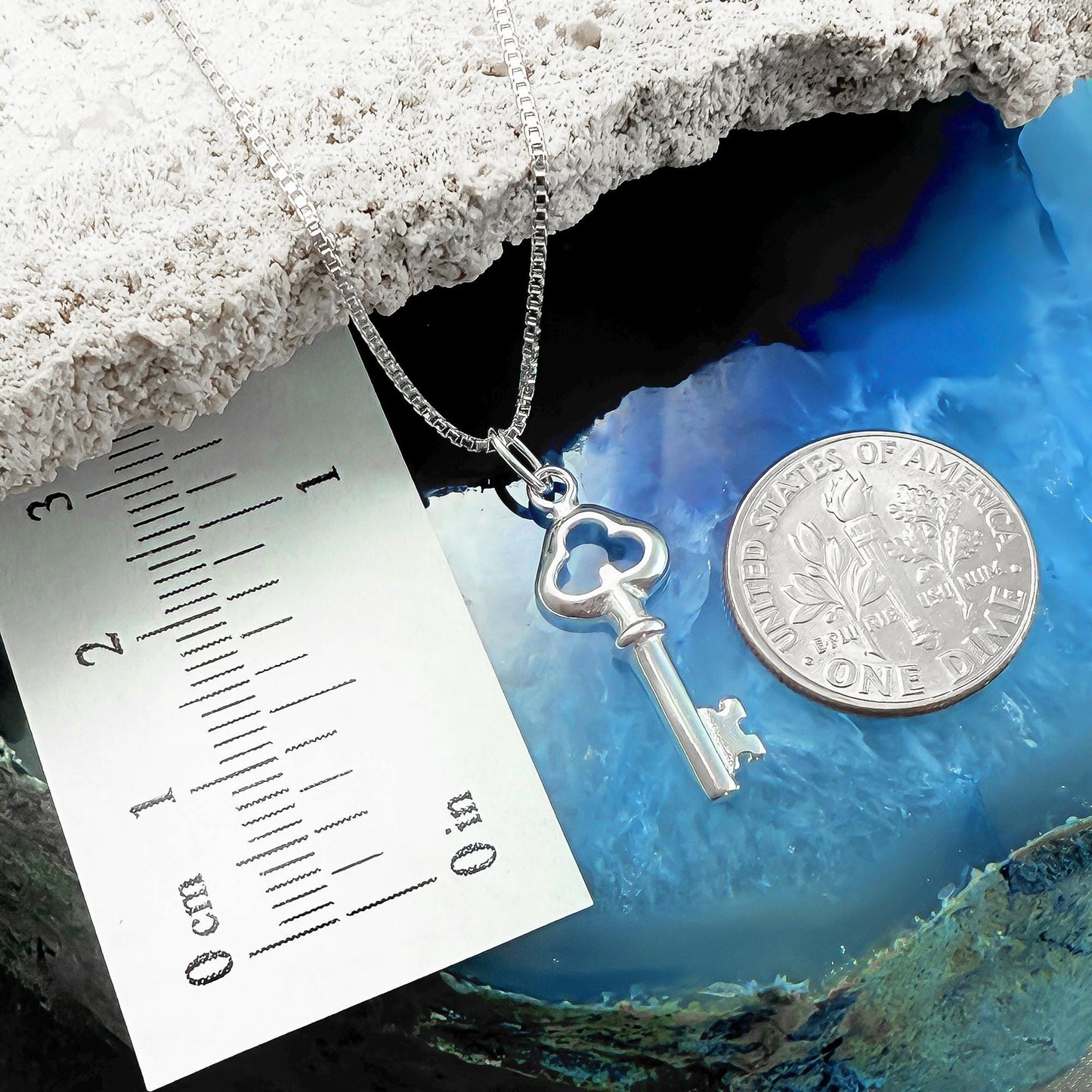 Sterling Silver Key Necklace, Minimalist Key Pendant, Symbolic Jewelry Gift for Daughter, Graduate, Friend, or New Beginnings 2025 Grad Gift