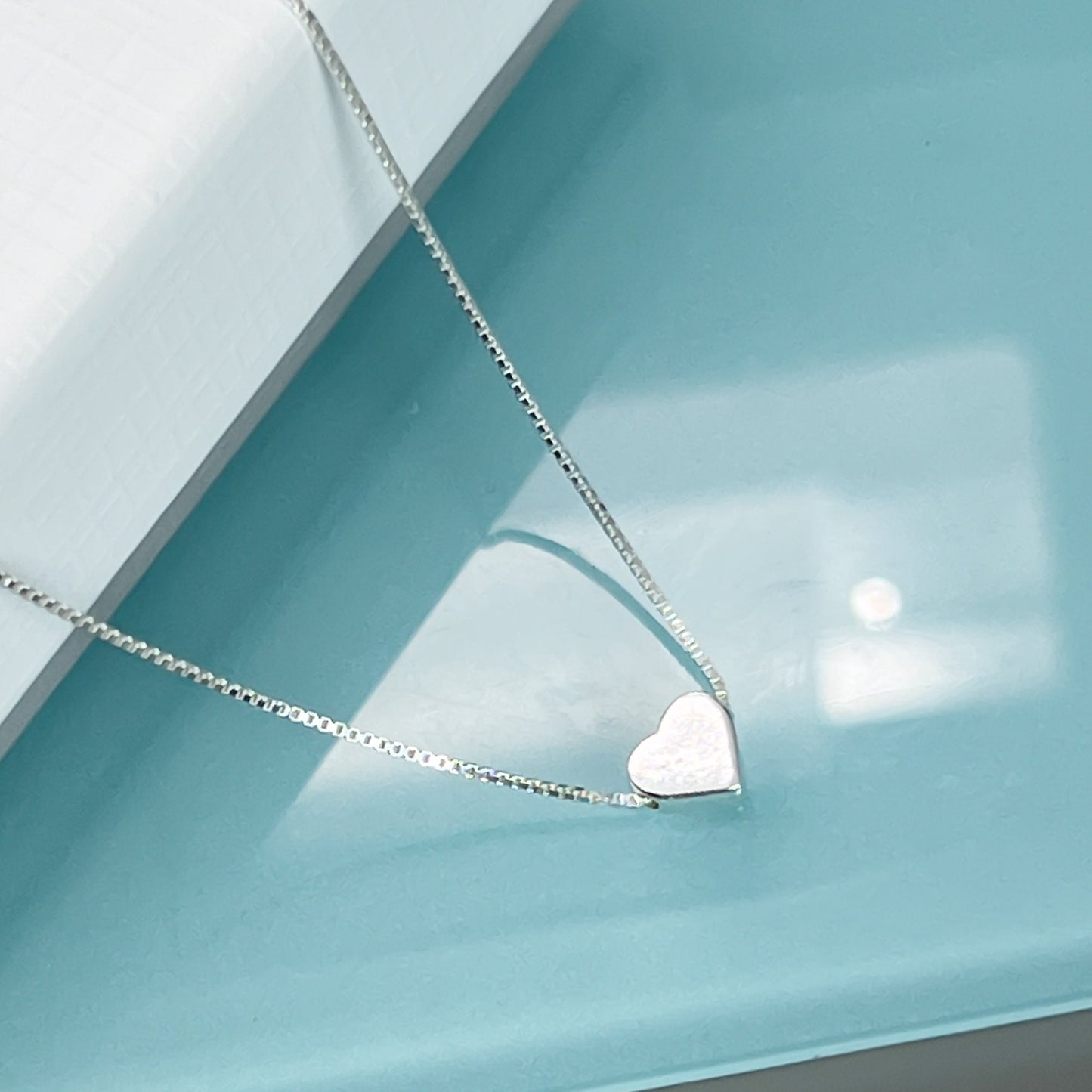 Tiny and Dainty Floating Heart Necklace, Sterling Silver Heart Choker Necklace, Daughter Birthday Gift, Gift for Her, Girlfriend Gift