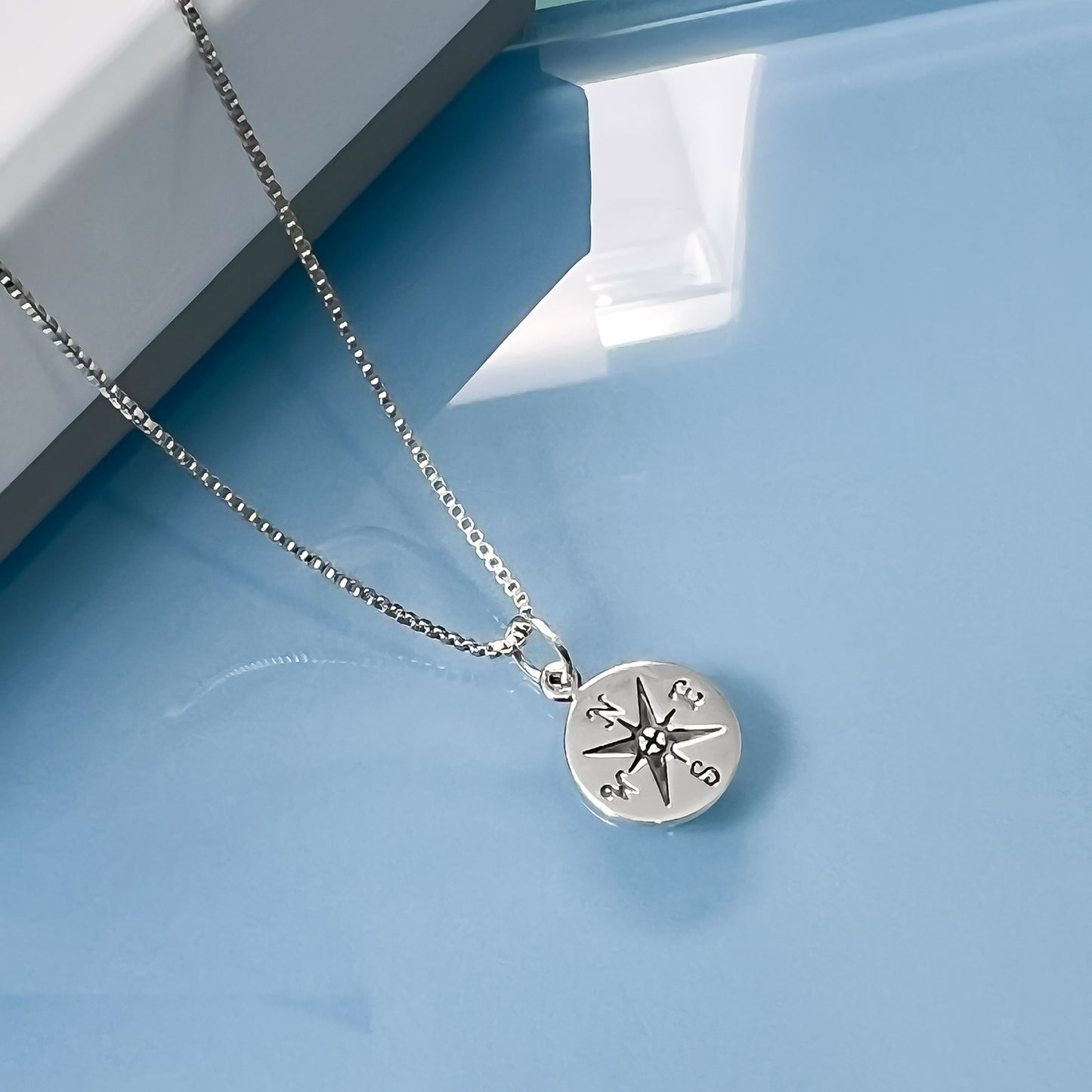 Compass Necklace for Women Sterling Silver, Daughter Graduation Gift, 2025 High School Graduate Gift Necklace, Motivational College or University Graduation Present