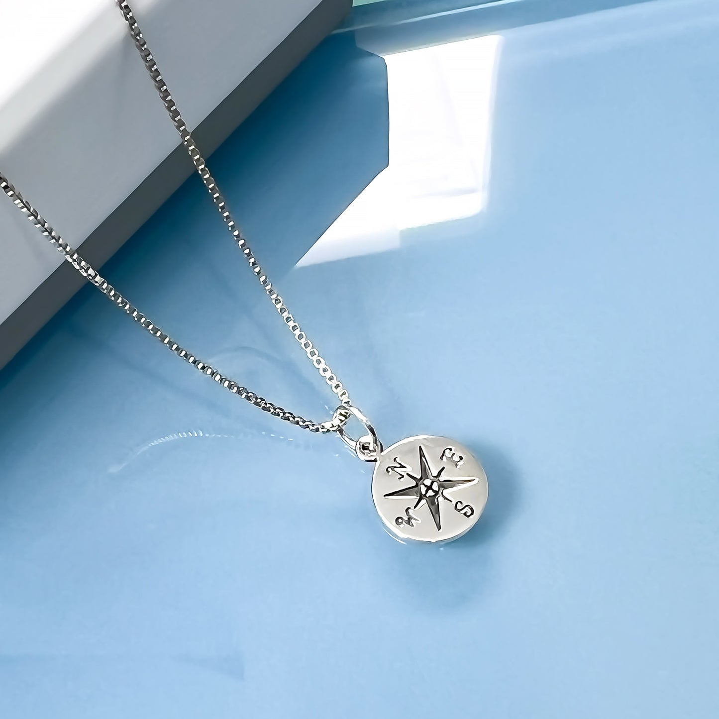 Small Compass Necklace Sterling Silver, Compass Necklace for Women, Id Be Lost Without You Necklace, Best Friend Gift Necklace, Wife Gift Necklace