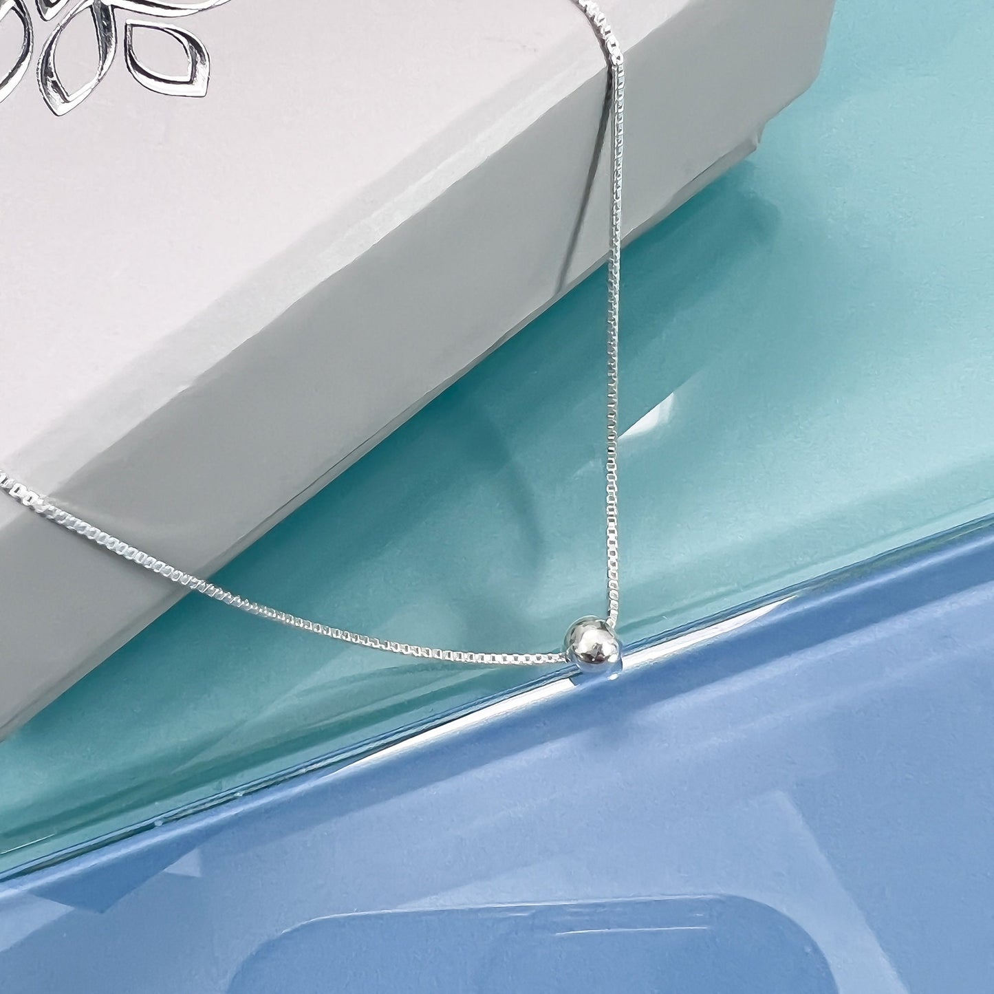 Silver Dot Necklace, Tiny and Dainty Floating Ball Bead Choker Layering Necklace, Minimalist Jewelry, Girlfriend Birthday Gift Necklace