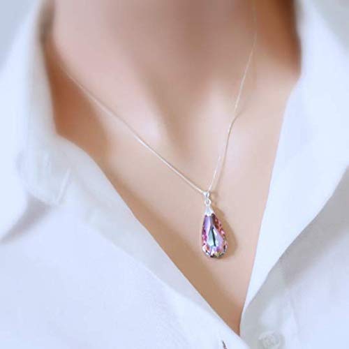 Mother of the Bride Gift from Groom, Future Mother in Law Gift Necklace from Son-in-Law, Purple Crystal Drop Necklace, 925 Sterling Silver