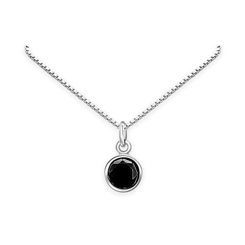 Tiny Black Onyx Disc Necklace, Sterling Silver Black Onyx Necklace, Layering Necklace