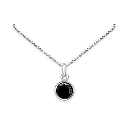 Tiny Black Onyx Disc Necklace, Sterling Silver Black Onyx Necklace, Layering Necklace