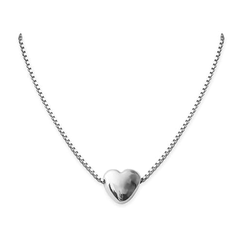 Very Tiny and Dainty Sterling Silver Floating Puffed Heart Necklace for Women Teen Girls, Dainty Minimalist Floating Heart Choker Necklace, Wife Girlfriend Daughter Birthday Gift