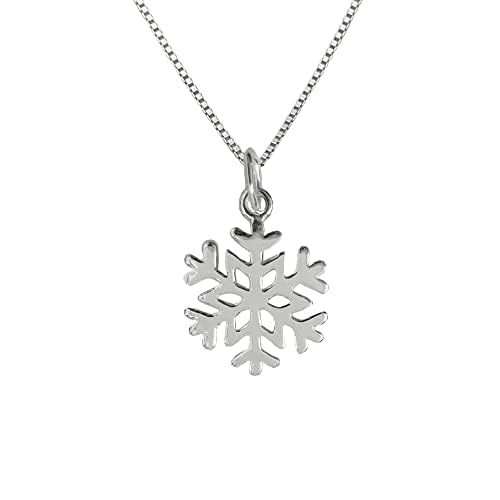 Tiny Delicate and Dainty Sterling Silver Snowflake Necklace for Women, Small Snowflake Necklace, Bridesmaid Gift for Winter Wedding