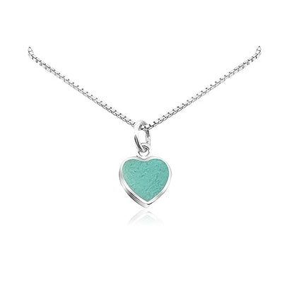 Sterling Silver Turquoise Heart Necklace for Women, 925 Silver Turquoise Heart Pendant Necklace, Layering Necklace, Birthday Gift Necklace