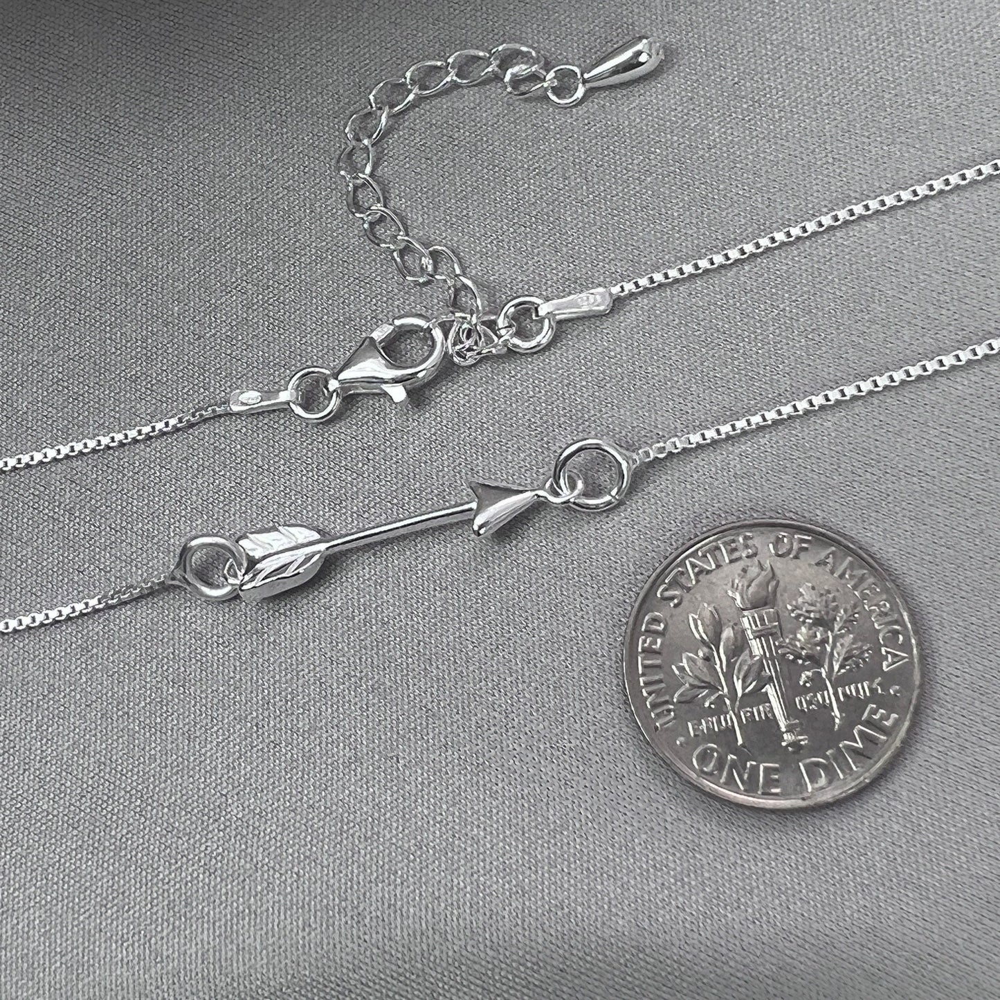 Silver Arrow Necklace, Sterling Silver Sideways Arrow Necklace, Archer Necklace, Daughter Graduation Gift Necklace, Graduate Gift Necklace