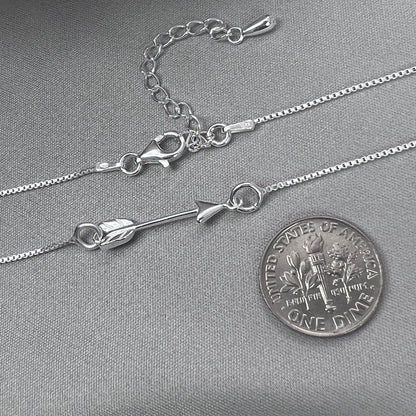 Silver Arrow Necklace, Sterling Silver Sideways Arrow Necklace, Archer Necklace, Daughter Graduation Gift Necklace, Graduate Gift Necklace
