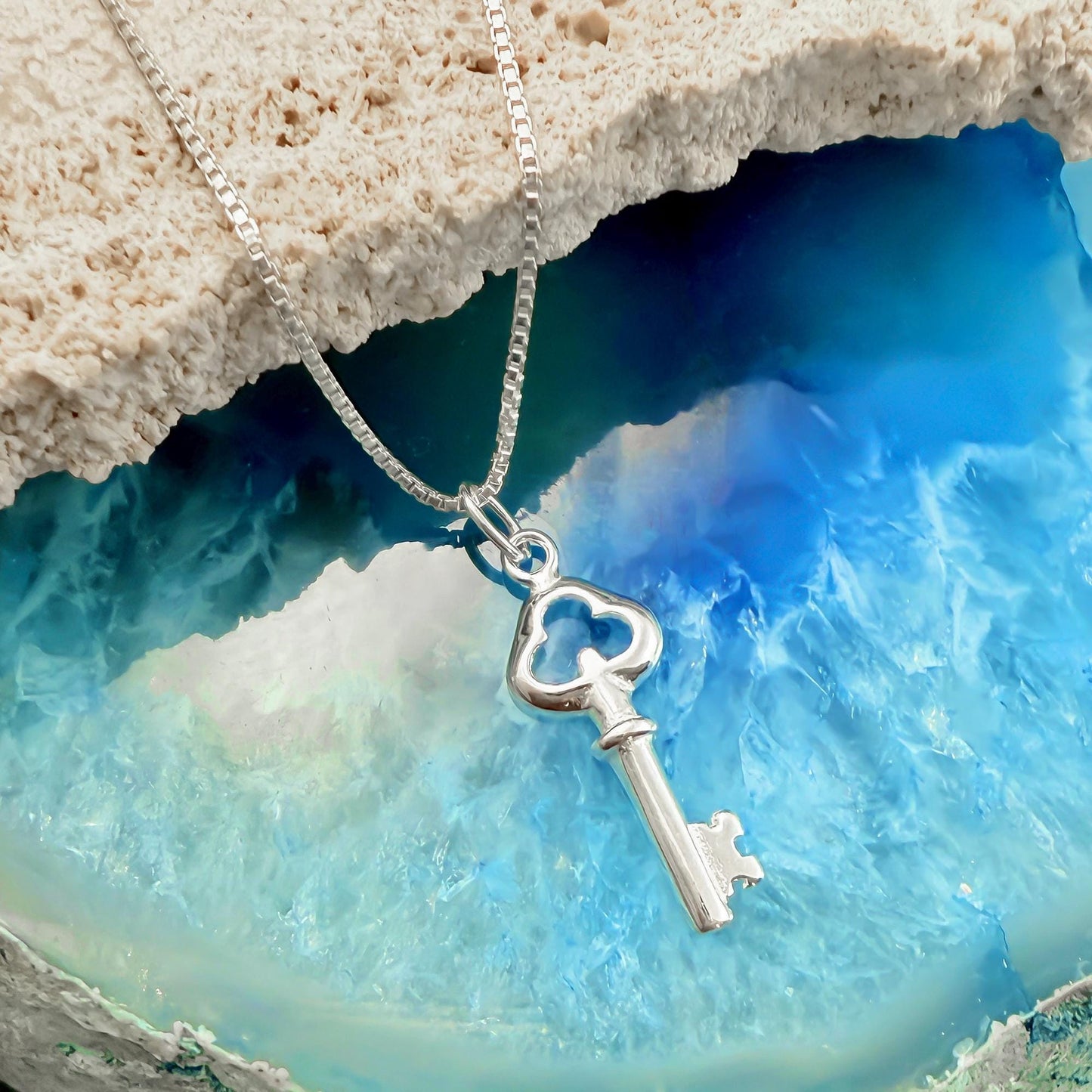 Sterling Silver Key Necklace, Minimalist Key Pendant, Symbolic Jewelry Gift for Daughter, Graduate, Friend, or New Beginnings 2025 Grad Gift