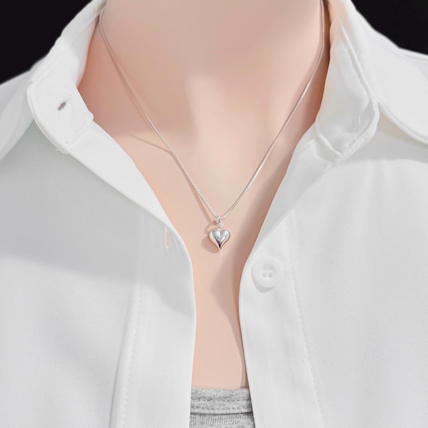 Tiny and Dainty Sterling Silver Heart Necklace for Women, Tiny Heart Charm, Daughter Birthday Gift, Wife Anniversary Gift, Mom Birthday Gift