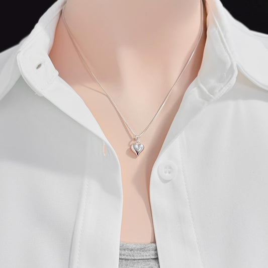 Tiny and Dainty Sterling Silver Heart Necklace for Women, Tiny Heart Charm, Daughter Birthday Gift, Wife Anniversary Gift, Mom Birthday Gift