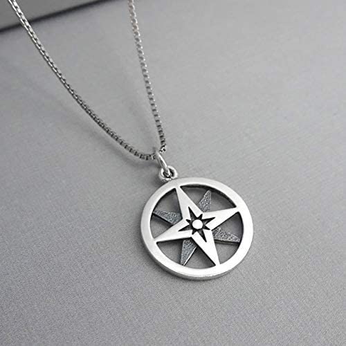 Alexandreasjewels Sterling Silver Compass Necklace for Women, Graduation Gift Necklace, Retirement Gift