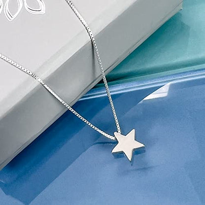 Small Delicate and Dainty Sterling Silver Star Necklace, Floating Star Necklace, Daughter Birthday Gift, Niece Christmas Gift, Inspirational Necklace