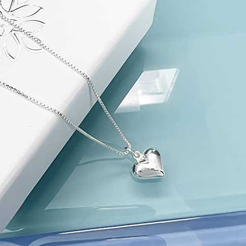 Small and Dainty Sterling Silver Heart Necklace for Women, Girlfriend Anniversary Gift, Wife Anniversary Gift, Best Friend Gift Necklace