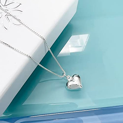 Small and Dainty Sterling Silver Heart Necklace for Women, Girlfriend Anniversary Gift, Wife Anniversary Gift, Best Friend Gift Necklace