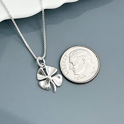 Small and Dainty Sterling Silver Four Leaf Clover Necklace for Women, Good Luck Charm Necklace, Layering Necklace, Best Friend Gift, St. Patrick's Day Gift