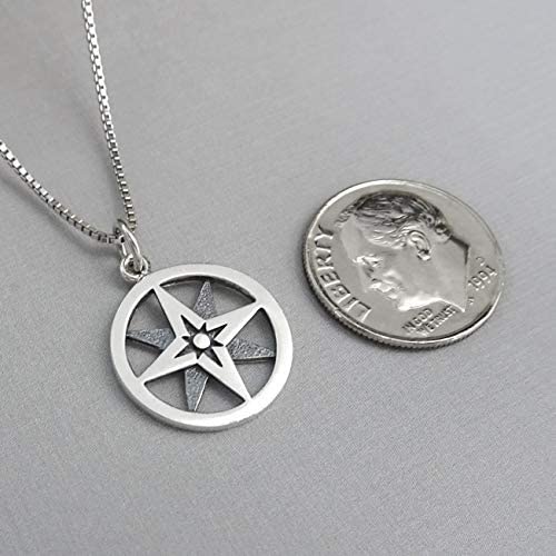 Alexandreasjewels Sterling Silver Compass Necklace for Women, Graduation Gift Necklace, Retirement Gift