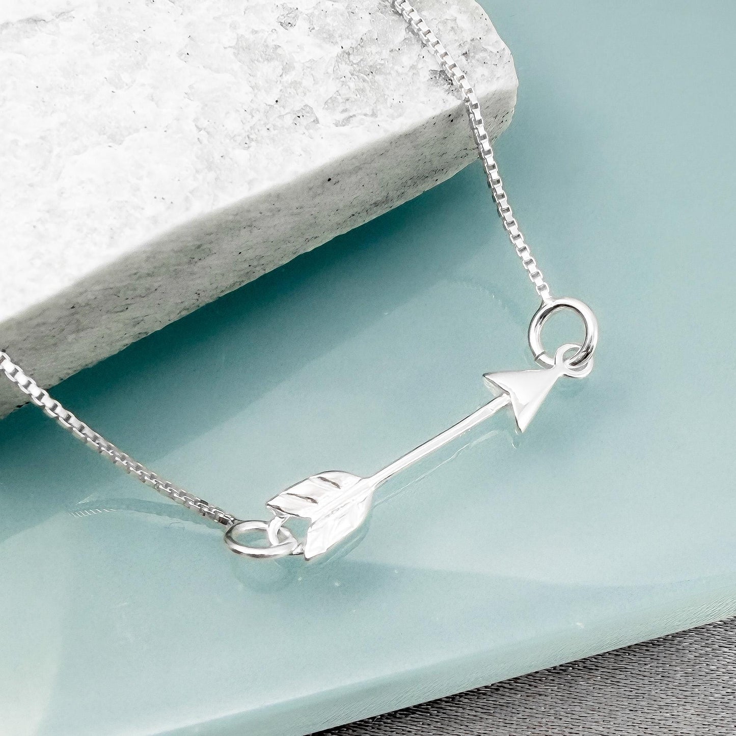 Sterling Silver Sideways Arrow Necklace, Graduation Gift