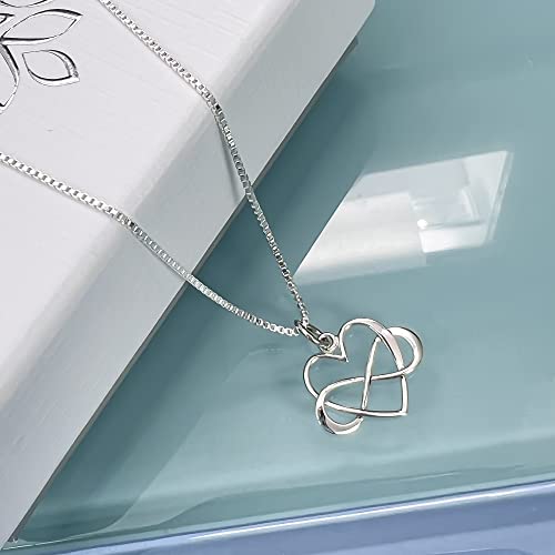 Tiny Lightweight and Dainty Sterling Silver Infinity Heart Necklace, Stepdaughter Gift Necklace, Bonus Daughter Birthday Gift