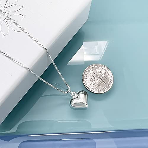 Small and Dainty Sterling Silver Heart Necklace for Women, Girlfriend Anniversary Gift, Wife Anniversary Gift, Best Friend Gift Necklace