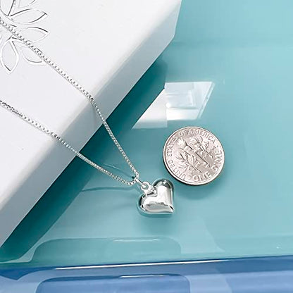 Small and Dainty Sterling Silver Heart Necklace for Women, Girlfriend Anniversary Gift, Wife Anniversary Gift, Best Friend Gift Necklace